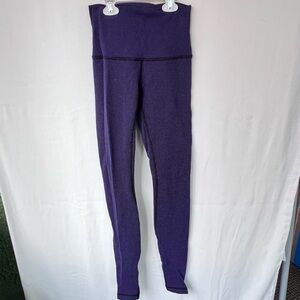 Lululemon Hi-rise Leggings Black, Blue & Purple Mini Checked Wunder Style Size 4